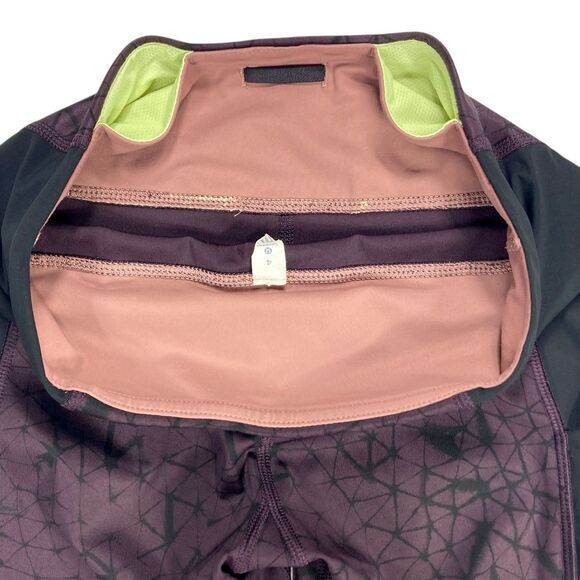 Lululemon Leggings Womens Size 4 Purple Black Trail Bound Cropped Yoga Pants - Picture 13 of 16